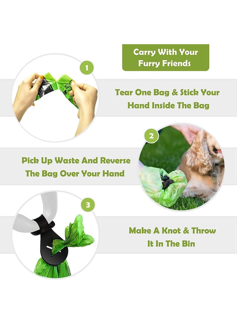 SAWA Dog Poop Bags Lavender Scented with Dispenser 20 Rolls 300 Packs of Thick Poo Bags and Leash Clip for Doggy Cat Puppy Large Biodegradable leak Proof Eco- Friendly Dog Waste Bags, Pet Dog Supplies - Image 3